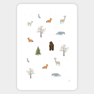 Winter Forest Animals Magnet